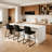 Set of 3/4 PU Leather Counter Height Barstools with Back and Footrest for Dining Room Kitchen Island-1441713119-1441713117