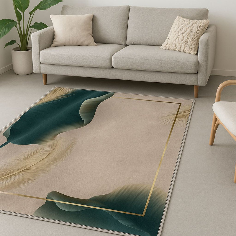 Tapis luxueux, 100% polyester, 70,9 po x 110,2 po | 740 g / m², envers en feutre antidérapant, hauteur de poils de 0,2 pouce | Lavable à la machine, facile d'entretien, parfait pour le salon et la chambre à coucher