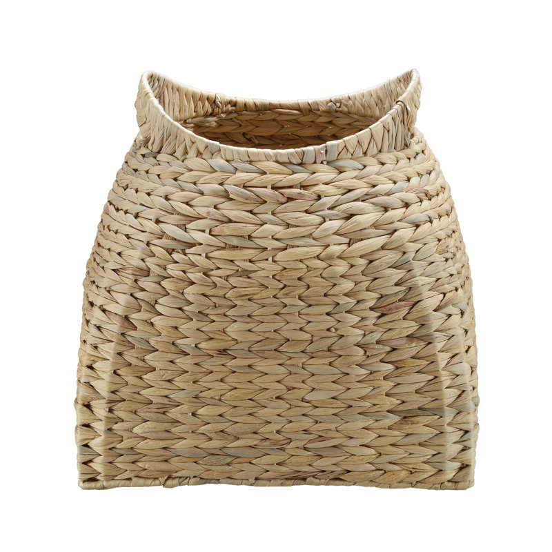Panier en feuille de maïs tissé à la main avec poignées intégrées, solution de rangement naturelle