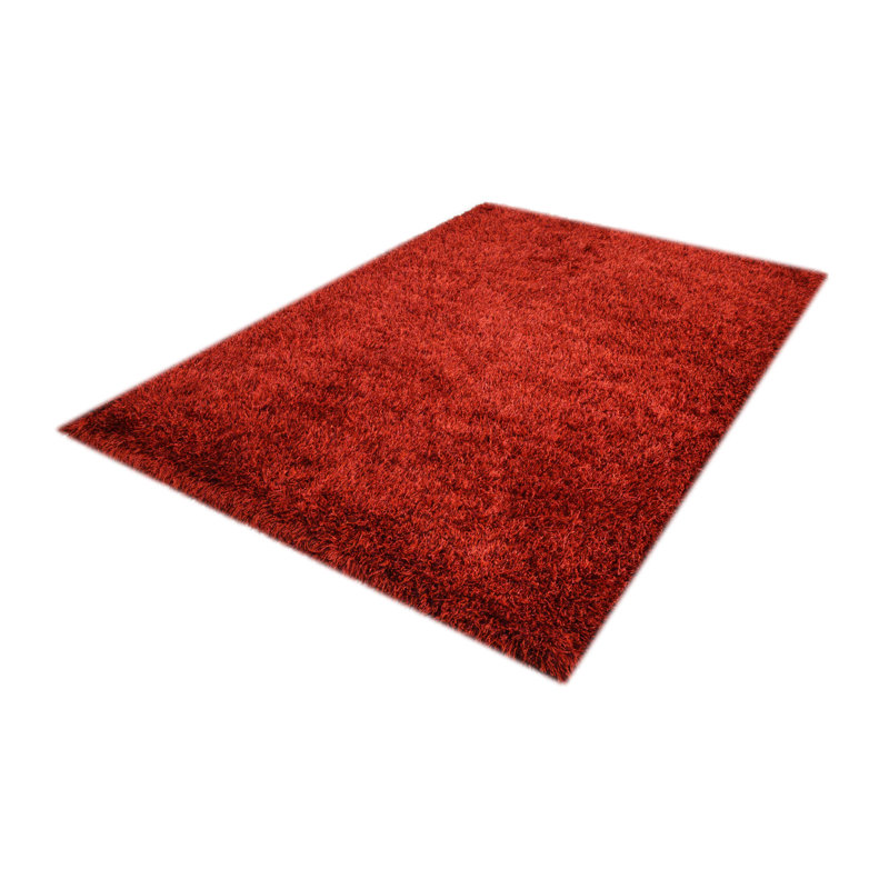 Solid Colour Wool Hand Woven Shag Area Rug, Rectangle 140 x 200cm