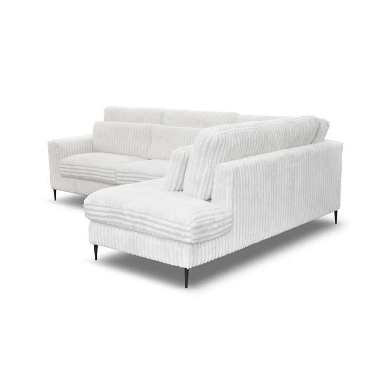 Edelare 4 Seater Corner Sofa , Right, White