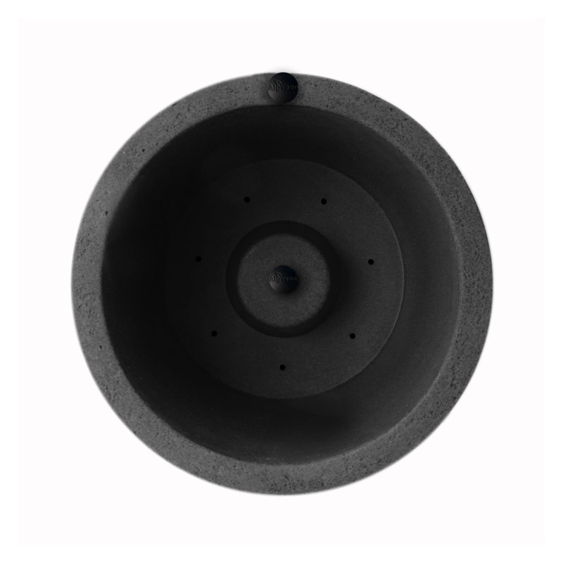 Crete Self-Watering Planter, Tall, Black, 25" H x 15" W x 15" D