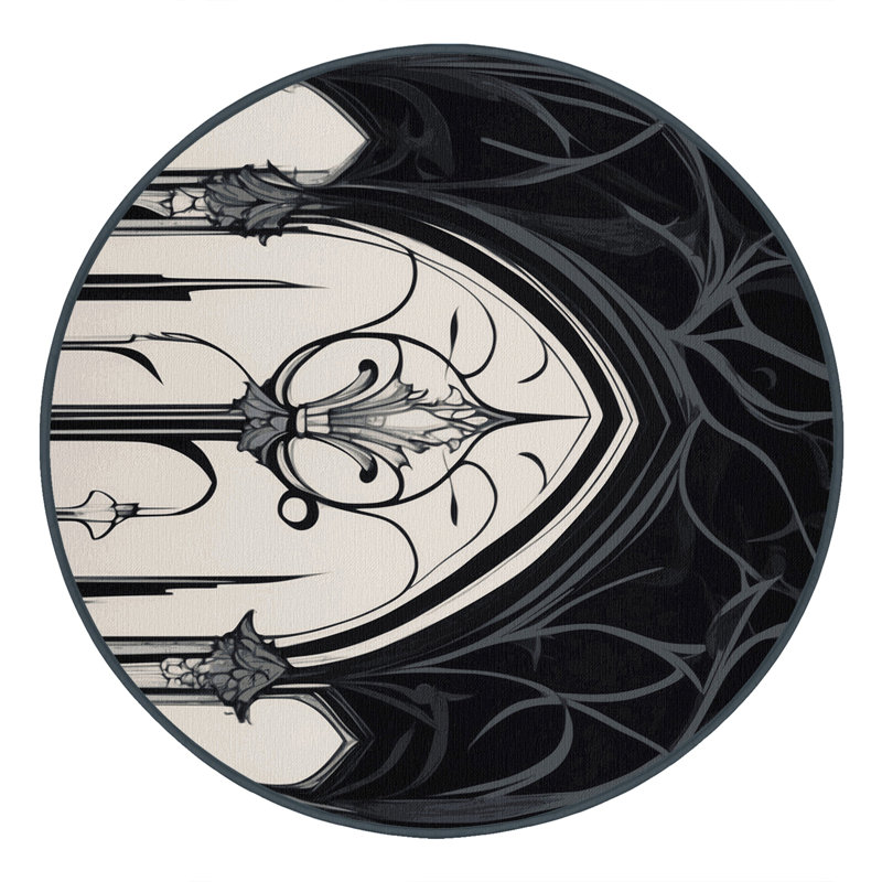 Midnight Wreath Rug, Round 6'