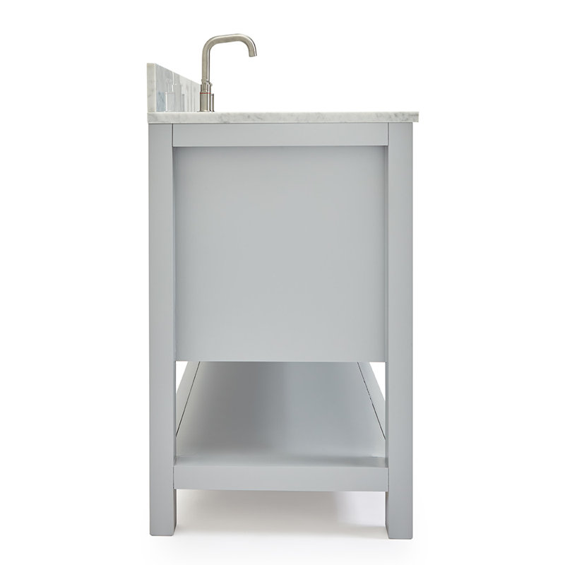 Magnolia Bath Vanity Rectangular Basin S061SCW2R, Oval, Gray, 61"