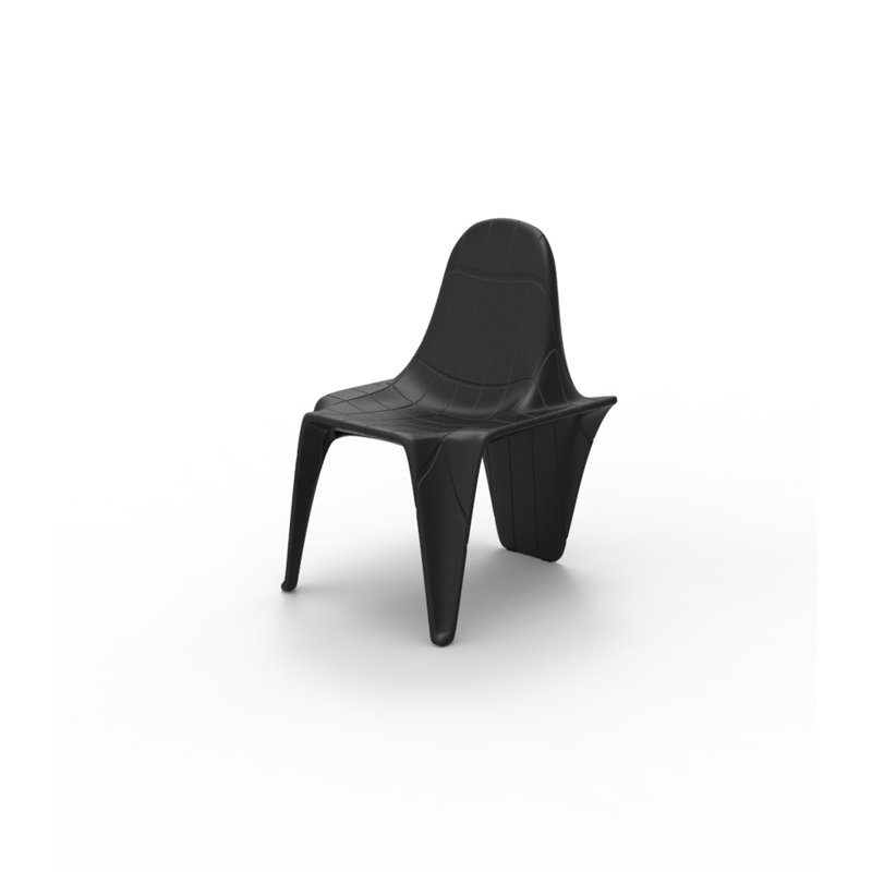 F3 Stacking Patio Dining Side Chair, Black