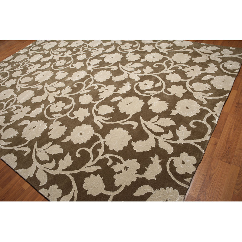 Tapis de la surface en soie 9 pi x 12 pi noué la à la main one-of-kind Eckhart