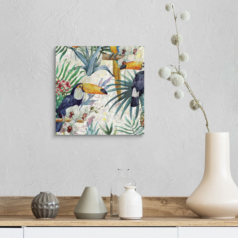 Reproduction d’art sur toile, "tropical Life I" par Kimberly Allen, Toile tendue, H 12 po x l 12 po x P 1,25 po