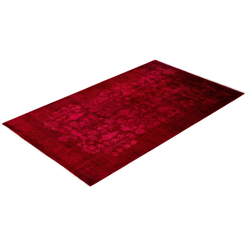 Overdyed One-of-a-Kind 3' 1" X 5' 0" Hand Knotted Area Rug