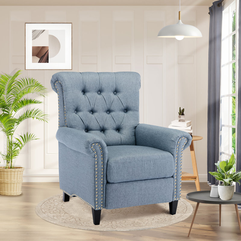 Fauteuil inclinable Eliathan, 100 % lin bleu