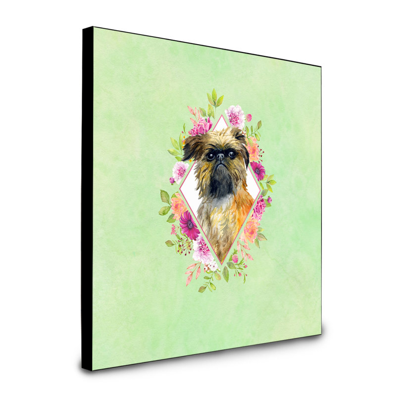Panneau mural Dollman Flowers, Vert, Griffon bruxellois
