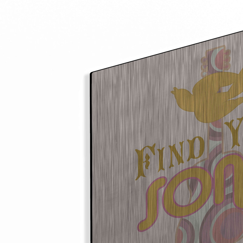 «Find Your Song» par Evelia Designs, art mural en métal, 12 po x 12 po