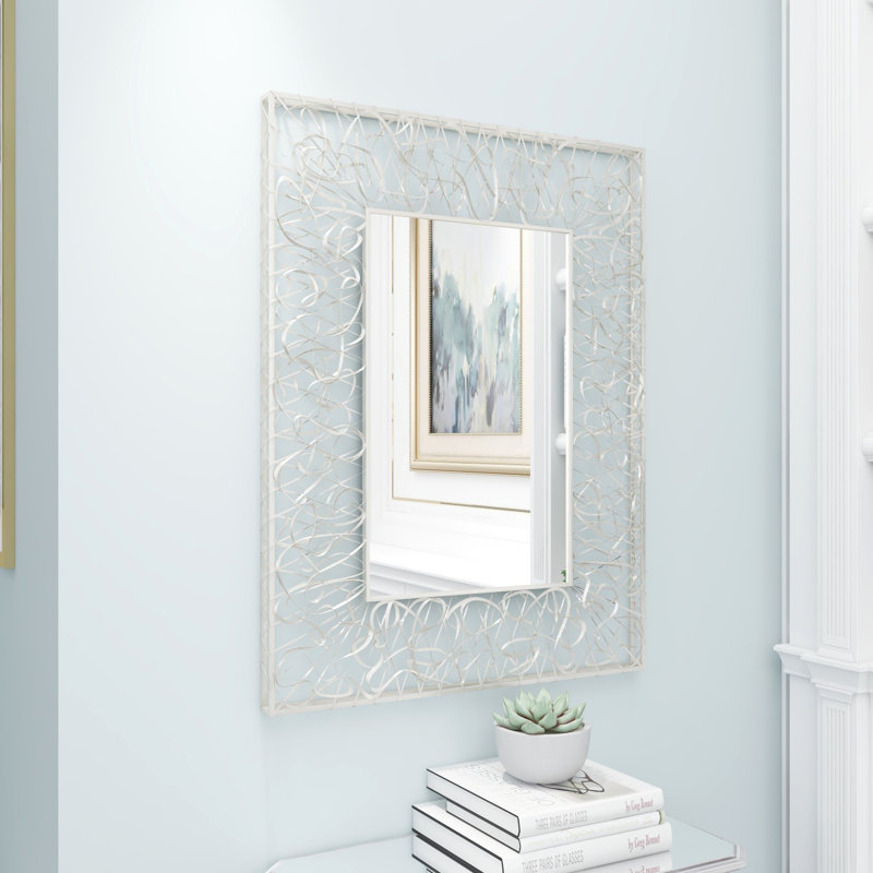 Silver Rectangular Full Length Iron Wall Mirror