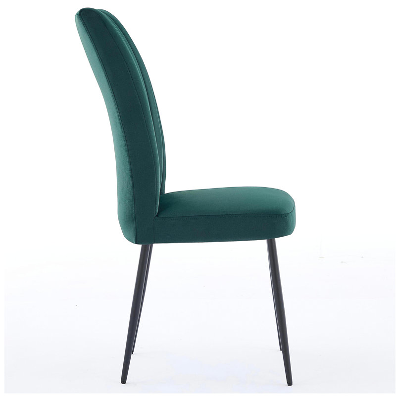 Chaise de salle à manger réglable en velours vert