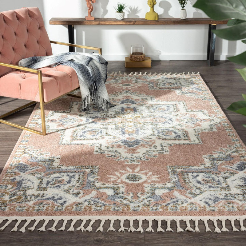 Tapis à motif médaillon Southwestern, Rectangle 6 pi x 9 pi