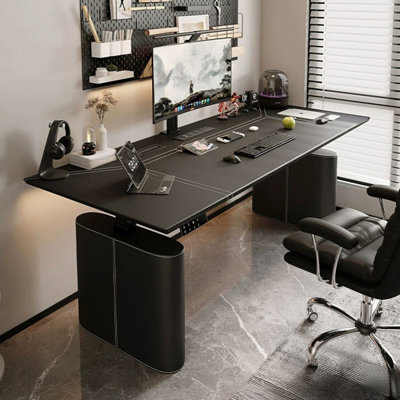 Bureau debout noir en bois manufacturé