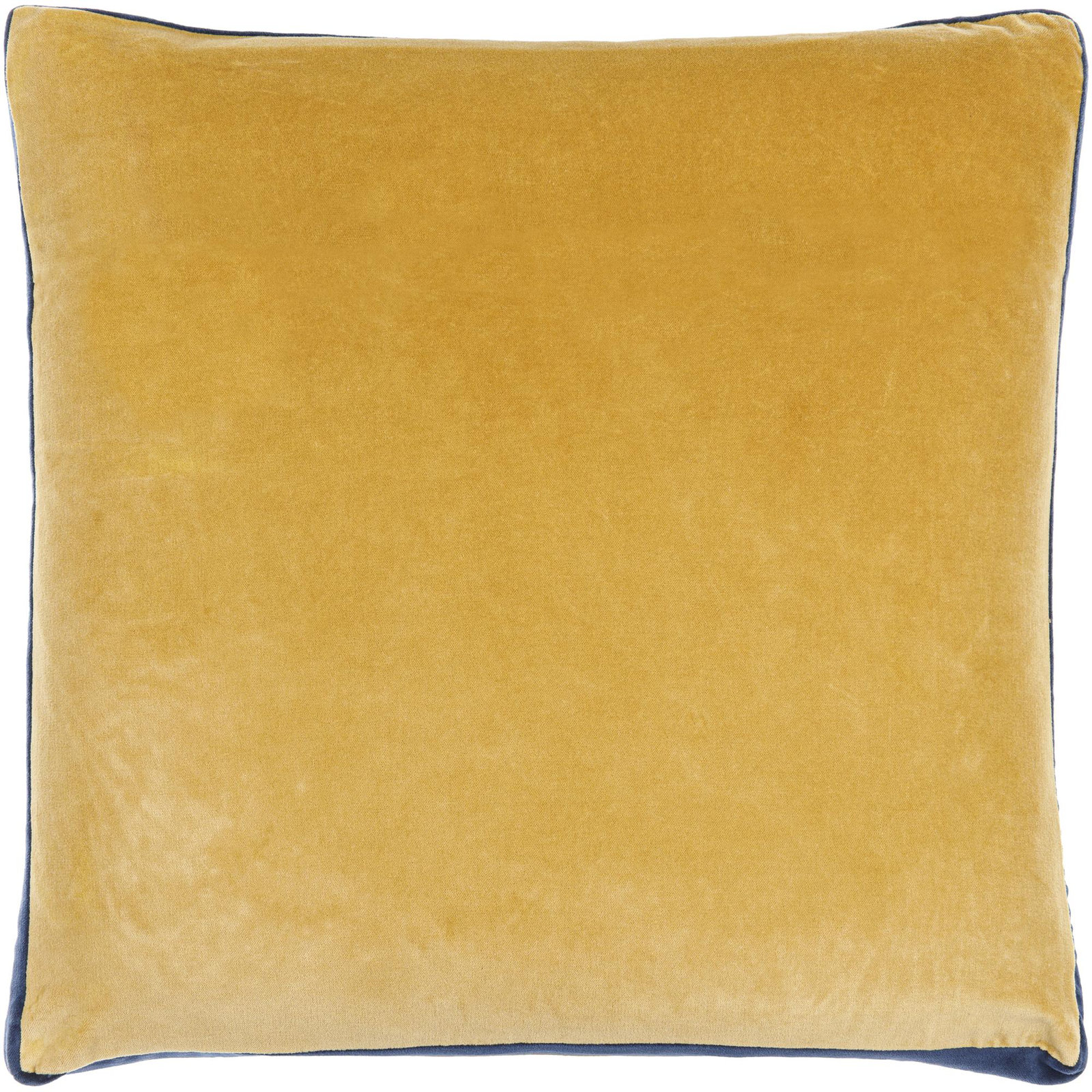  Nicholas Cotton Throw Pillow, Polyester/Polyfill, 22" x 22", Yellow/Navy
