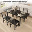 Ensemble de salle à manger 5 pièces en bois et métal avec table extensible à quatre pieds-58404240