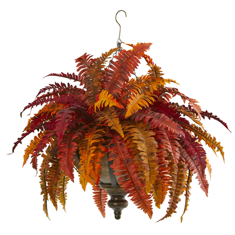 28'' Faux Fern Plant in Metal Planter