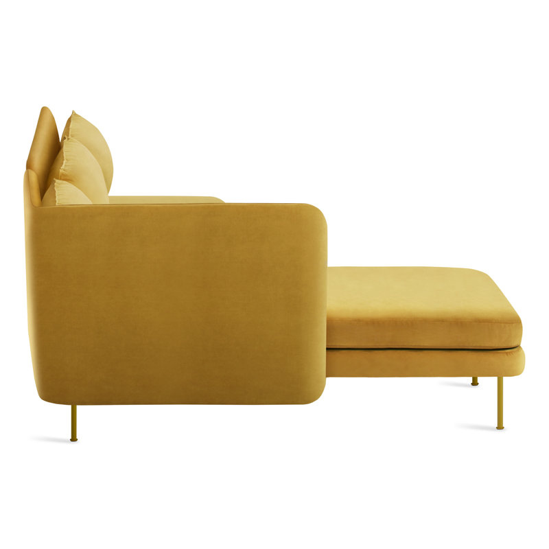 Bloke Chaise Sectional, Tait Stone Textured Basketweave, Left Hand Facing