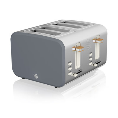 Swan Nordic 4-Slice Toaster with Defrost/Reheat/Cancel Functions, Cord Storage, 1500W
