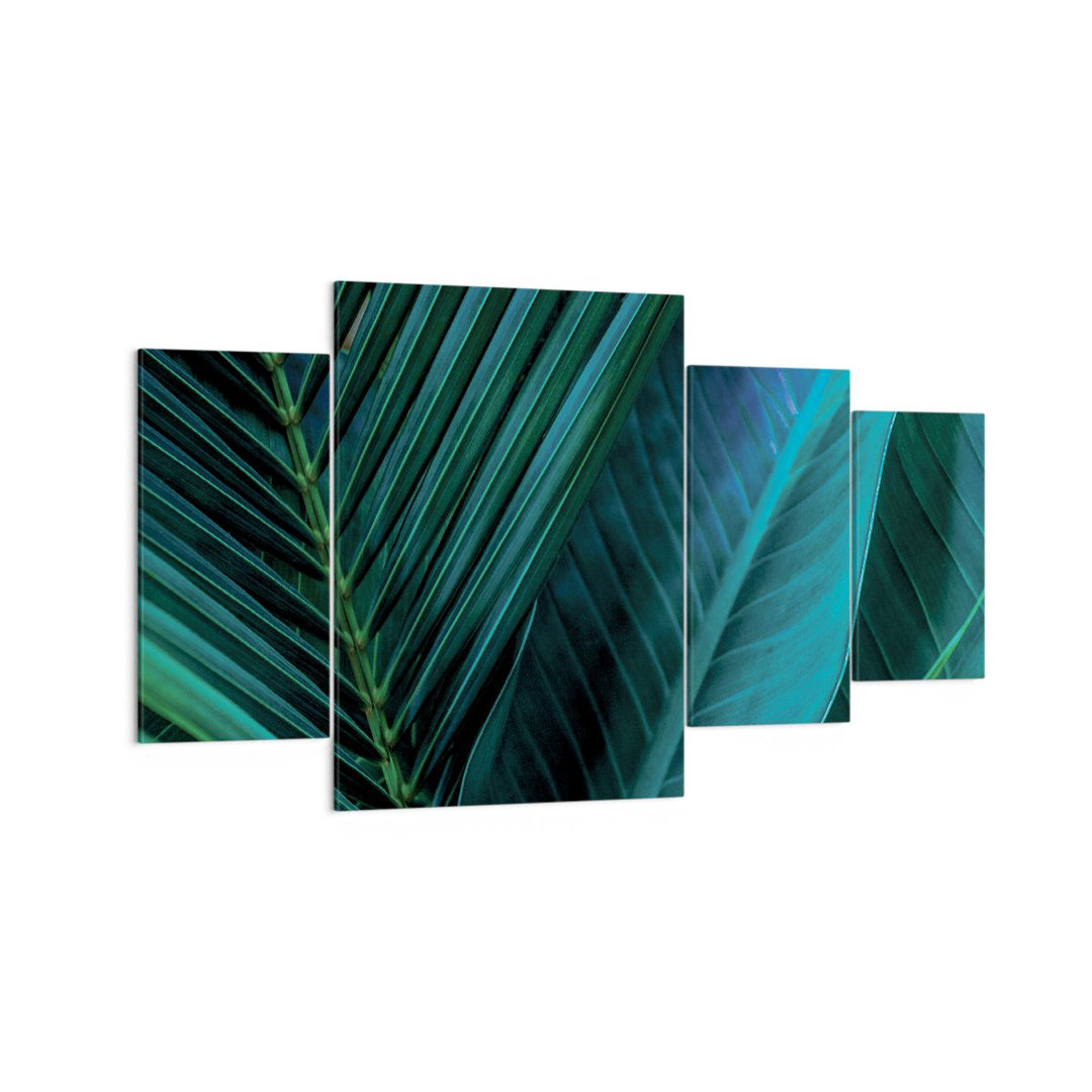 4-tlg. Leinwandbilder-Set Leaf Tropics Green