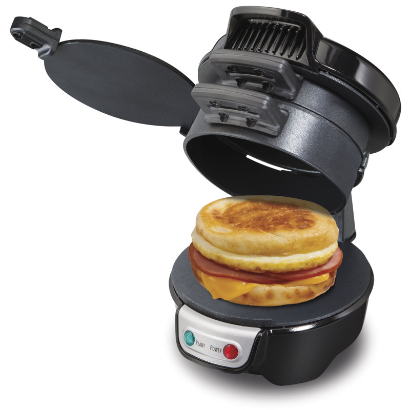 Hamilton Beach Breakfast Sandwich Maker with Egg Cooker Ring, Black