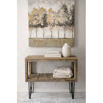 Table d'appoint en bois récupéré | Table d'appoint rustique avec tablette, pieds en épingle à cheveux