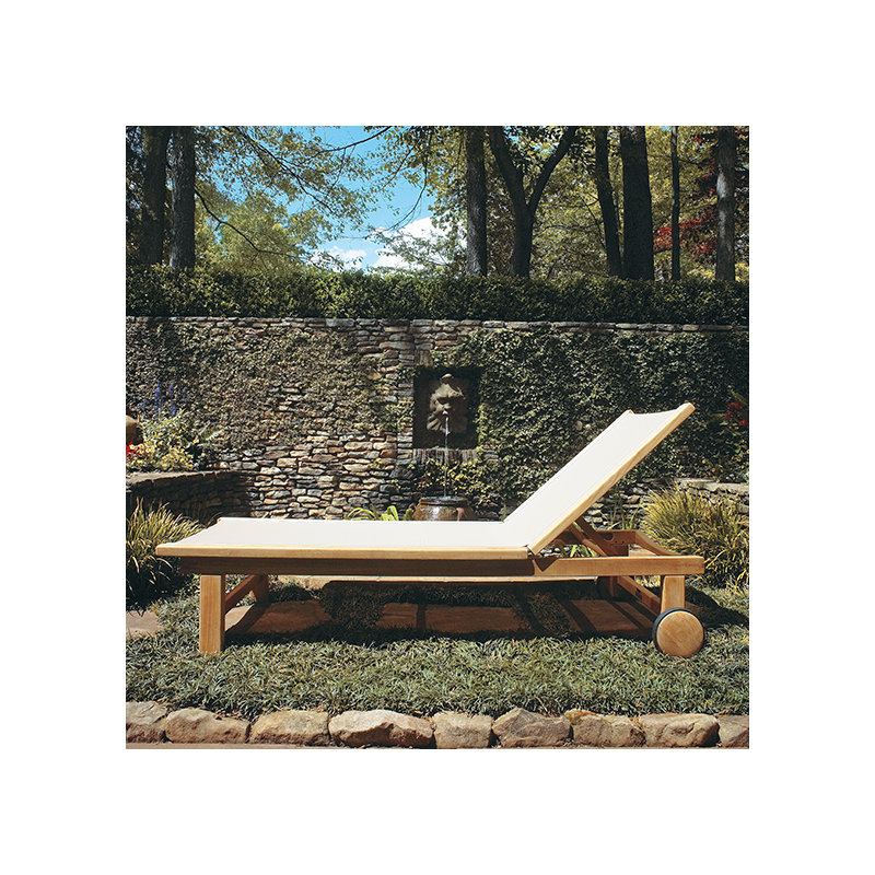 St. Tropez Outdoor Teak Chaise Lounge, Sand
