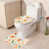 Blanc / feuilles d'automne orange