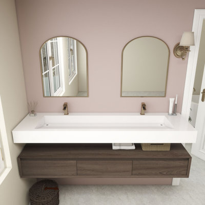 Alysa 71" Wall-Mounted Double Bathroom Vanity Set