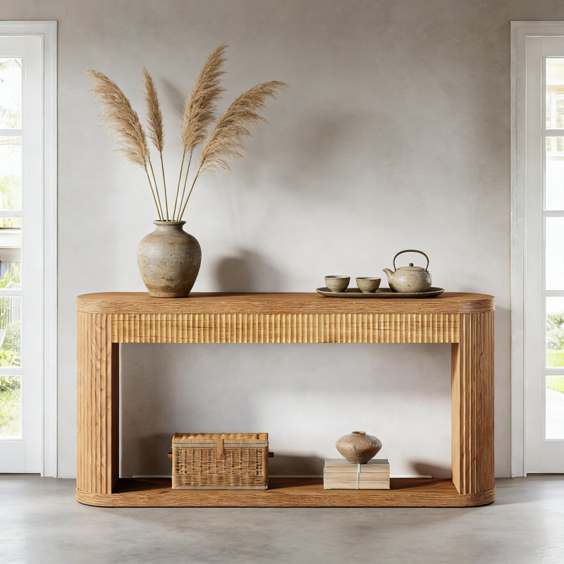 Table de rangement pour canapé d'entrée de 62,99 pouces avec rangement Bratkovice