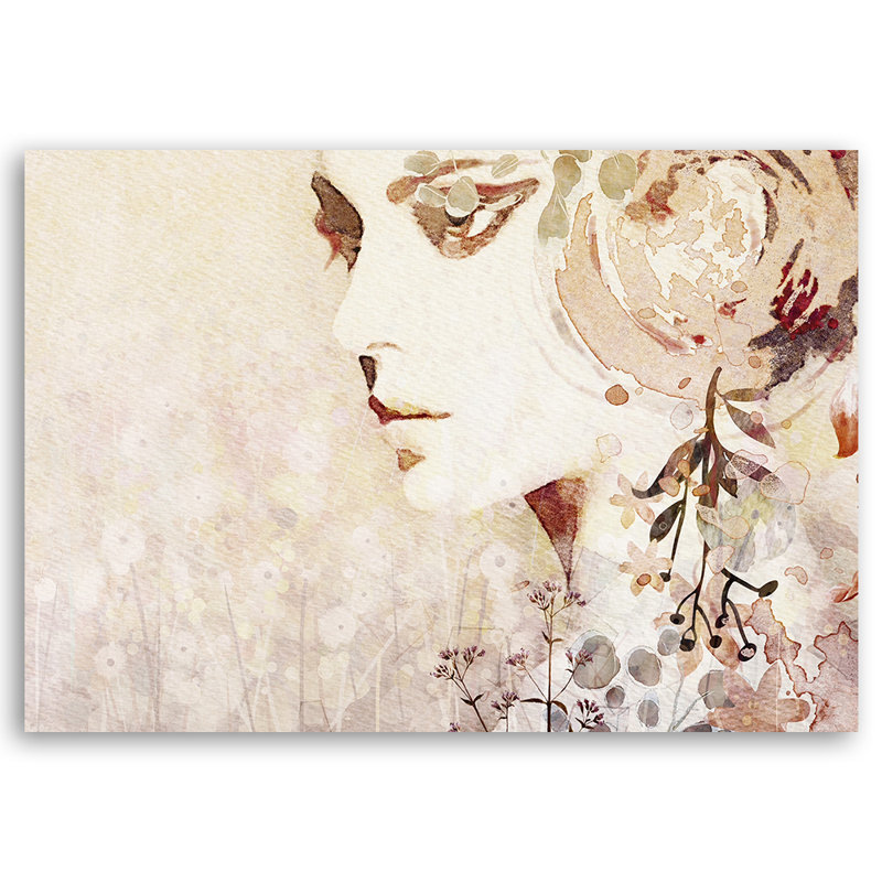 Woman Face Abstract - Wrapped Canvas Print, 70cm H x 100cm W