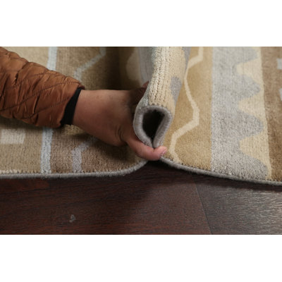 Striped Wool Abstract Oriental Area Rug 8x10