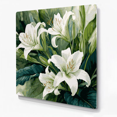 Botanical Peace Lily Green Metal Wall Art