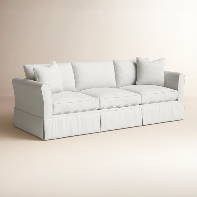 Canapé rembourré 83 po Shelby, Blanc sergé décoloré classique