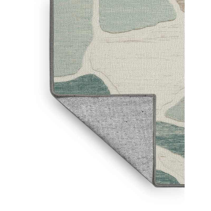 Washable Beach Glass Collection Coastal Area Rug, Rectangle 7' x 10'