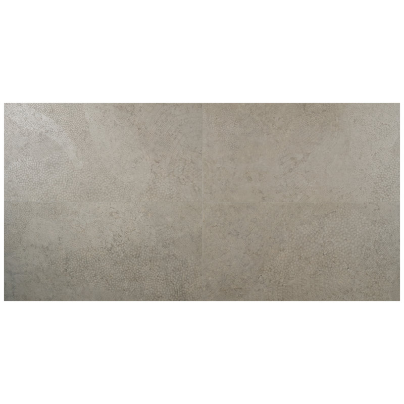 Carreau de porcelaine texturé pour plancher et mur 23,77 po x 47,55 po Cavira (15,7 pieds carrés / caisse), Wave Warm Grey