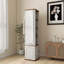 Armoire de rangement rotative à 360 ° avec miroir pleine longueur, 8 tablettes ouvertes, 1 crochet latéral pour le salon, le vestibule et la salle de bain