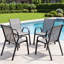Ensemble de 4 fauteuils de jardin empilables, en textilène résistant aux intempéries, à dossier haut, pour terrasse, balcon ou piscine.-2016387146-2016387150