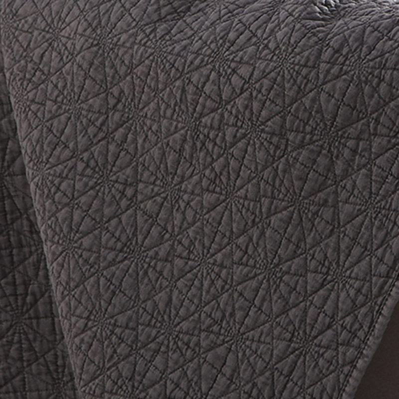 Silentnight Luxury Matalasse Bed Throw, Charcoal Gray