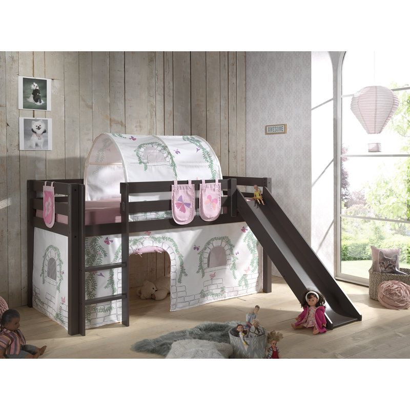 Pino European Single (90 x 200cm) Mid Sleeper Loft Bed, Premium Plus, Natural