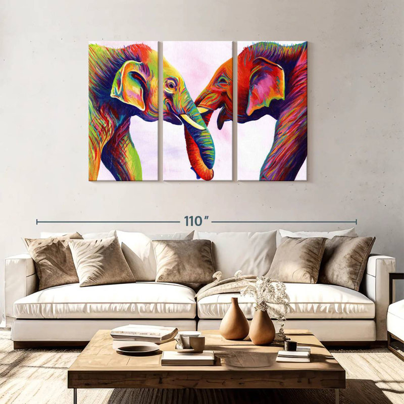 Elephant Calves, 48" H x 74" W
