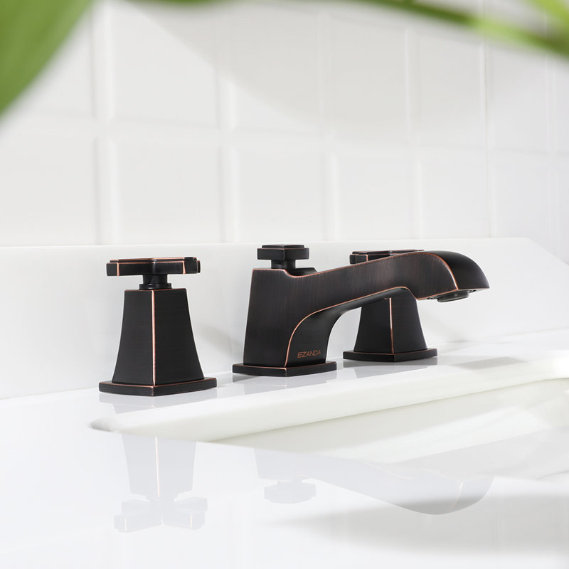 Robinet de salle de bain surdimensionné à 2 poignées avec bonde, Bronze huilé