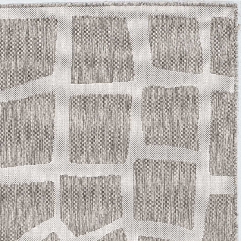 Geometric Tufted Ivory/Gray Area Rug, Rectangle 8' x 11'