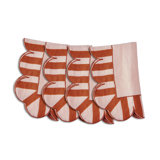 Jardin Embroidered Linen Scalloped Stripe Napkins