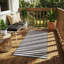 Black Modern Outdoor Rug, Striped Stain Resistant Easy to Clean Rug For Patio, Balcony, Decks & Garden-903749459