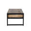 Table basse 48 po en bois de manguier de style rustique avec tiroirs et structure en métal noir