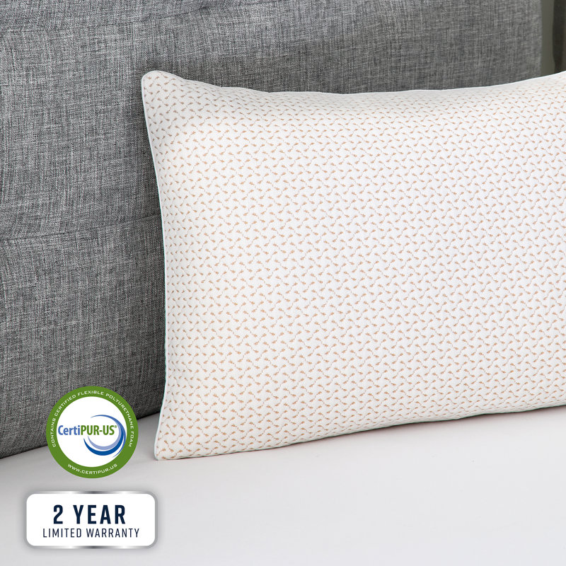 Jumbo White Memory Foam Bed Pillow with Copper Infused Cover