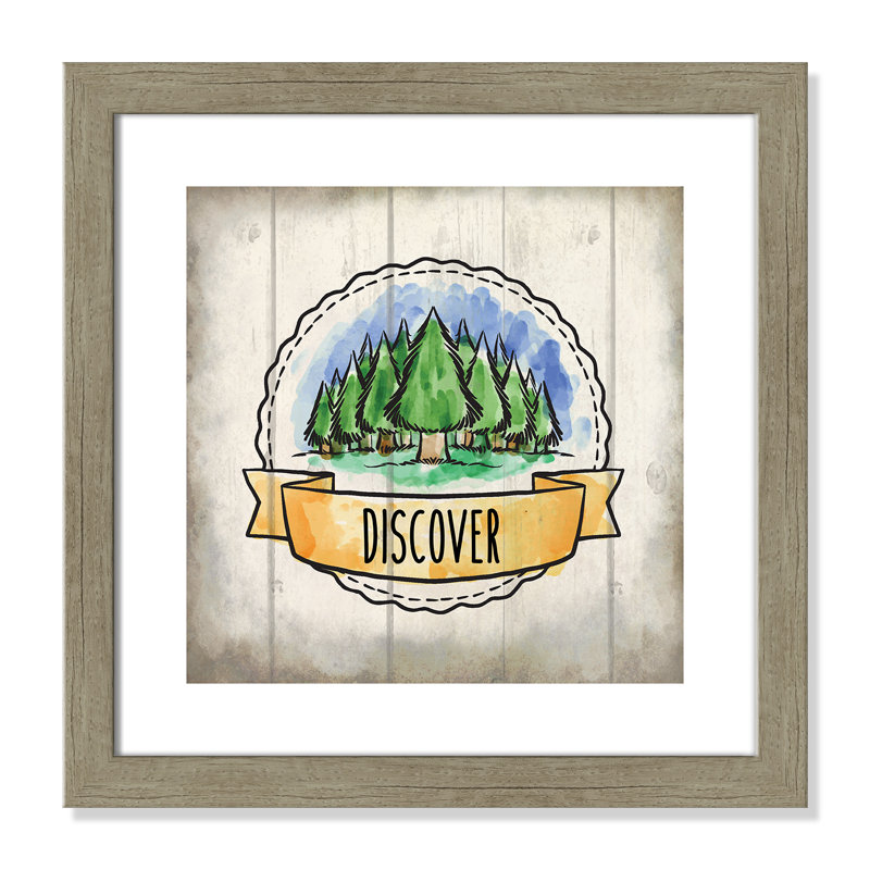 «Adventure is out There», art encadré 3, H 16 po x l 16 po x P 0,6 po, Encadré plat de bois de grange gris