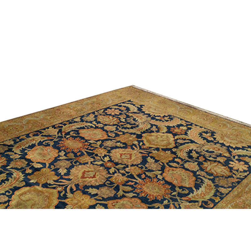 Wool Oriental Area Rug in Brown/Dark Blue/Green